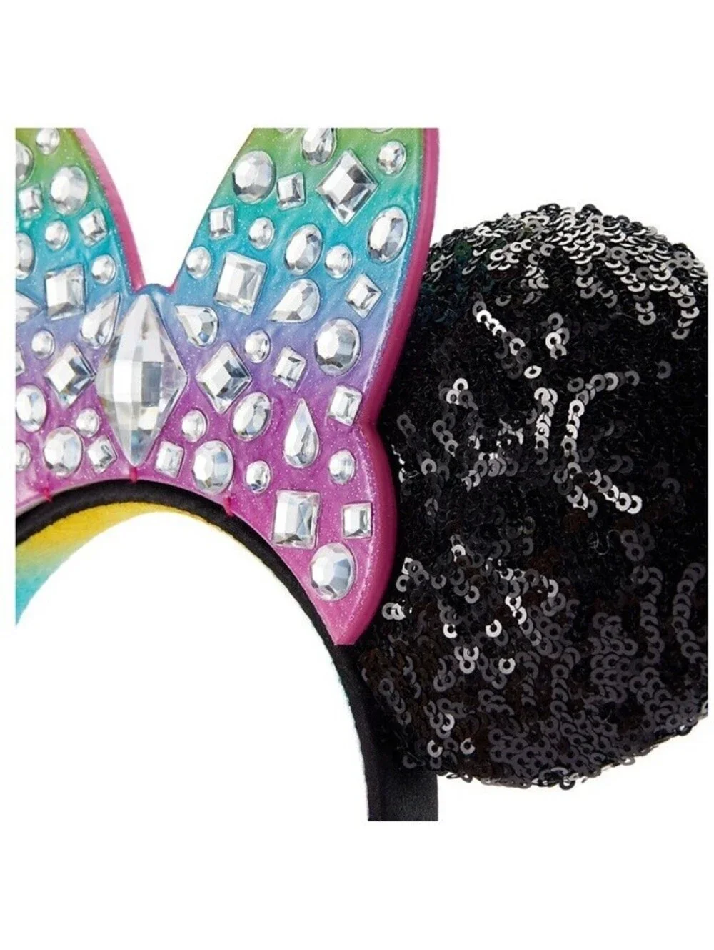 NWT Disney Parks Minnie Mouse Ears Disneyland 70th Anniversary Rainbow Sequin
